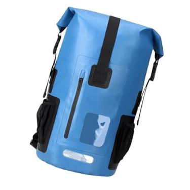 Imagem de Dynwave Mochila impermeável de 35 litros, mochila seca com alça peitoral, design ergonômico de PVC para aventuras ao ar livre, versátil, Azul