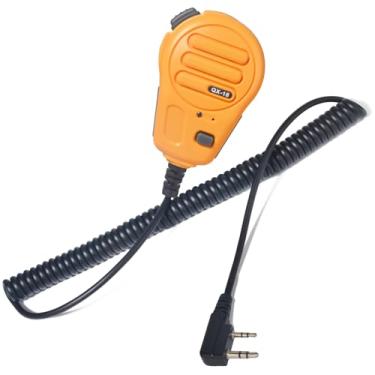 Imagem de HYS Microfone de alto-falante resistente para Baofeng BF-F8HP, UV-5R, Kenwood TK-340 - Microfone Walkie Talkie com redução de ruído, botão redondo PTT para BTECH Retevis (UV82/UV5X3)
