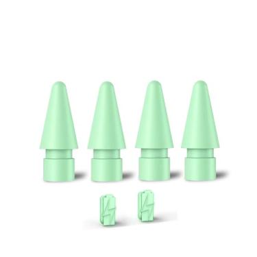 Imagem de DOGAIN Pontas de substituição para Apple Pencil 2ª geração/pontas de 1ª geração, acessórios de pontas iPencil para iPad Pro Pencil de 1 a 2 gerações e DOGAIN Pencil A8 (4 pontas + 2 plugues de poeira