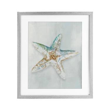 Imagem de Stupell Industries Impressão Emoldurada Estrela do Mar Serenidade Cinza Design sob Vidro por Hannah Dawson, 16 x 13