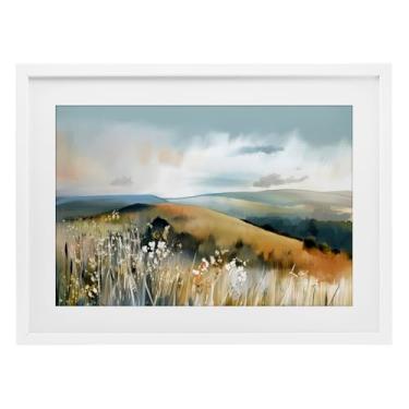 Imagem de Stupell Industries Impressão emoldurada branca Coastal Expressions Paisagem sob vidro design por Elara Yasna, 35,5 x 50,8 cm