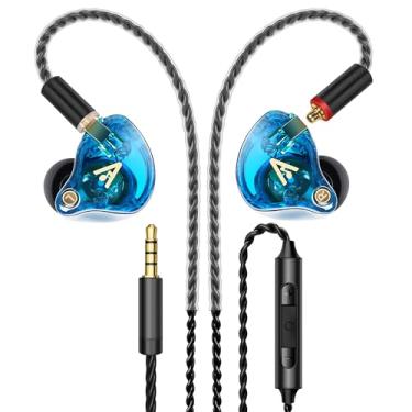Imagem de Fones de ouvido com fio Vibes 202M – Fones de ouvido intra-auriculares HiFi, MMCX para 3,5 mm com microfone, fones de ouvido com isolamento de ruído e graves profundos de som claro, fones de ouvido