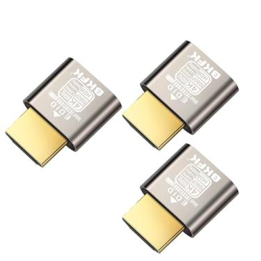 Imagem de BKFK Novo plugue fictício HDMI 4K HDR, adaptador de exibição sem cabeça, emulador EDID de monitor virtual, suporta até 4K @60Hz, 2K @120/144Hz, 1080P @120/144/240Hz (NOW-4K-HDR (padrão 1920X1080@60HZ