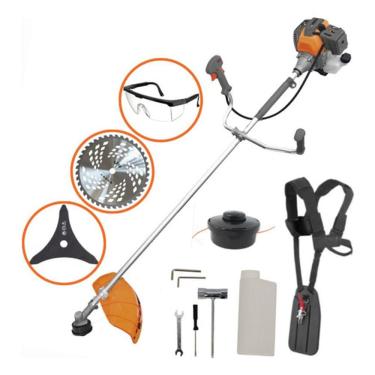 Imagem de Maquina De Roçar Mato & Podador De Grama Tekna Rl520 P 52cc Roçadeira Completa com Lamina Videa p/ Galhos + Óculos EPI