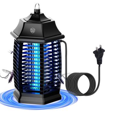Imagem de Bug Zapper Interior, Mosquito Elétrico Fly Zapper Eficaz 4000 V Plug in Insect Zapper Moscas Armadilhas de 18 m para casa, pátio, escritório, pátio
