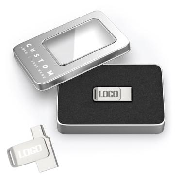 Imagem de Pen drive OTG de metal personalizado com logotipo – Dual USB-A e USB-C, pen drive personalizado para promoções de negócios, lembrancinhas de casamento, presentes corporativos (100,32 GB)