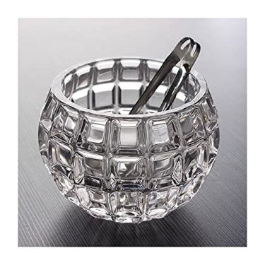 Imagem de Balde de gelo para festas criativo balde de gelo de vidro bar cubo de gelo balde de gelo casa restaurante desktop balde de armazenamento enviar pinças de gelo de aço inoxidável recipiente de gelo