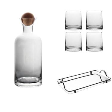 Imagem de Conjunto de jarra de água criativa jarra de suco conjunto de bandeja de copo de água de vidro colorido xícara de chá para casa cozinha jarra de suco deslumbrante chaleira fria transparente jarro de