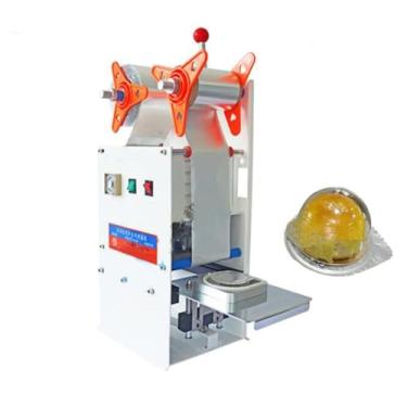 Imagem de Máquina de selagem de copos manual PET folha de alumínio máquina seladora de copos filme de alumínio gema de ovo seladora de copo de bolo para 76 mm leite chá/café para loja máquina seladora de xícara