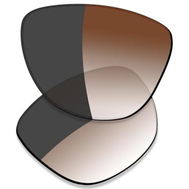 Imagem de SAUCER Lentes de reposição premium para óculos de sol Oakley Frogskins OO9013 | Frogskins Low Bridge Fit OO9245, Marrom dégradé cinza fotocromático, One Size