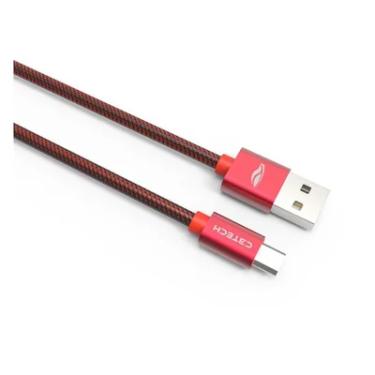 Imagem de Cabo Celular C3Tech Micro USB 2.0, 2m, Vermelho - Cb-200rd
