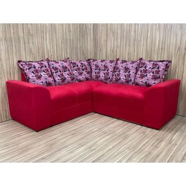 Imagem de Sofá Canto Vermelho com Floral 608/34 Belo - Alpoim