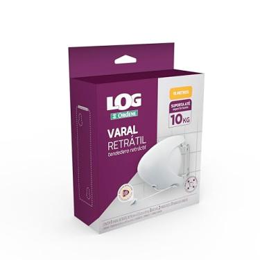 Imagem de Ordene - Varal Retrátil para Fixar de 15m, Cor Branca, Linha Log