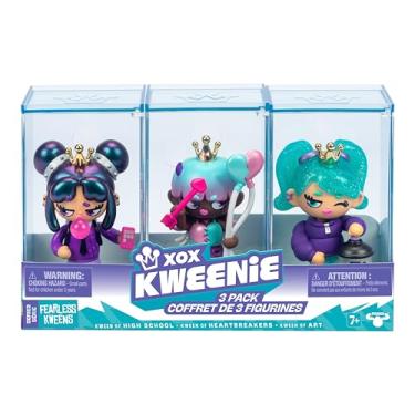 Imagem de XOX KWEENIE Fearless Kweens Series Premium Figurine and Display Case, 4 Inch/Approx 10cm Tall Collectible Art-Toy, 3 Pack, Every Kween is Unique