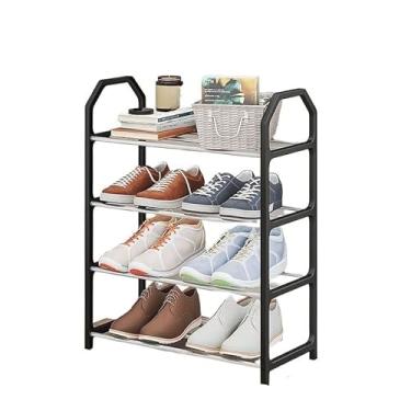 Imagem de Sapateira 4/5 andares Organizador de Sapatos Tenis 8/10 Pares Desmontavel sapateira hall de entrada(4 Andares(ORG029),Preto)