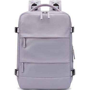 Imagem de Mochila De Viagem Aprovada Para Homens E Mulheres, Melhores Mochilas De Viagem De Avião Com Porta De Carregamento Usb, Bolsa De Bagagem Universitária De 35l Mochila Para La, Purple, 17in