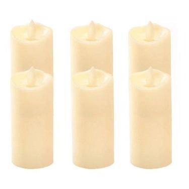 Imagem de Kit 12 Velas De Led Chama Viva Que Movimenta Á Pilha Aa