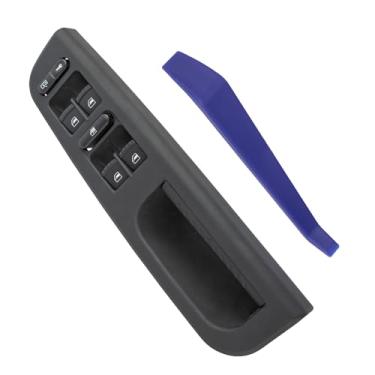 Imagem de AiYiGu Interruptor dianteiro esquerdo mestre de janela elétrica com bisel adequado para Volkswagen VW Jetta 1999-2005, substitui 1J4959857D, 1J4959857D