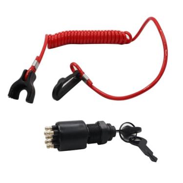 Imagem de 5005801 Kit de montagem de chave de ignição de barco e cordão 175974 compatível com motor de popa OMC Johnson Evinrude 40-200HP