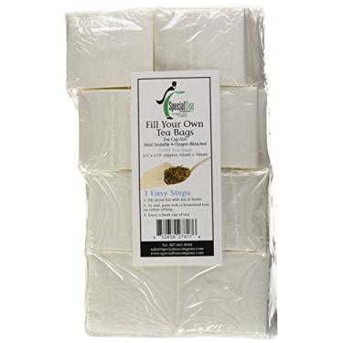 Imagem de 5000 saquinhos de chá vazios 6,3 cm x 7 cm branco compostável, estes infusor de chá selável a quente para ervas de chá soltas são sacos de chá descartáveis orgânicos feitos de fibras de madeira (polpa