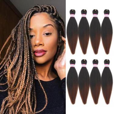 Imagem de Braiding Hair Dorsanee, pré-esticado, 35 cm, 8 pacotes, marrom ombre