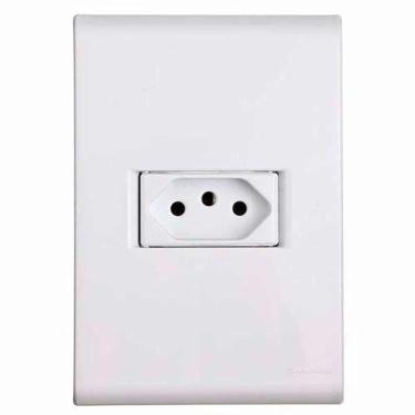 Imagem de Tomada 3p 10a Tramontina - Conjunto Linha Liz - Placa Branca - Modular - Parafusos Inclusos