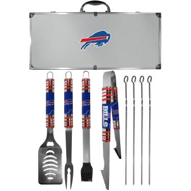 Imagem de NFL Siskiyou Sports Fan Shop Buffalo Bills Steel Tailgater conjunto de churrasco com caixa 8 peças cinza