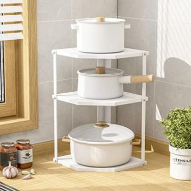 Imagem de Organizadores debaixo do armário para lava-louça de 2 níveis / 3 níveis cesta de despensa multiusos prateleiras de armazenamento prateleira de pé para casa de banho e cozinha (cor: Branco, tamanho