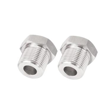 Imagem de 1 peça 1/20.3 cm 1/10.2 cm 3/20.3 cm 1/5.1 cm 3/10.2 cm M8 M10 M14 M16 M18 rosca métrica macho para fêmea 304 redutor de bucha de encaixe de tubo de aço inoxidável (BSP1I2 para M10x1)