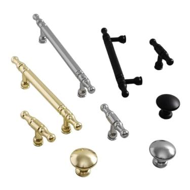 Imagem de CXYFQUUK Puxadores e puxadores de armário de cozinha de liga de alumínio preto dourado níquel puxadores de gaveta puxadores de porta de guarda-roupa ferragens de móveis 2 peças (níquel brilhante 96 mm