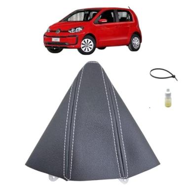 Imagem de Forração Coifa Courvin Cobertura Alavanca Câmbio Manual Compatível Com Up! Connect 2014 Á 2021 (PRETO - COSTURA PRATA)