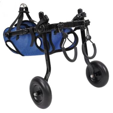 Imagem de Cadeira de rodas para cães / gato / cachorro carrinho de bebê tamanho ajustável animal de estimação 4 rodas andador assistência carrinho de cuidados de reabilitação cão velho gato cão universal gato