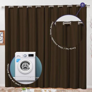 Imagem de Cortina Blackout Tecido Corta Luz 1,30x1,70m para Varão Simples 2,00m 