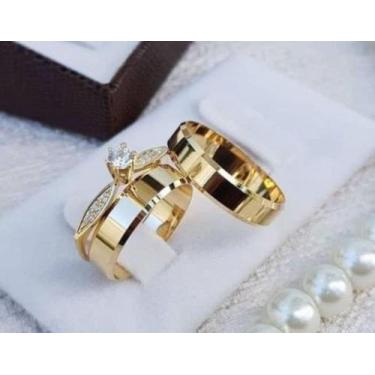 Imagem de Par de aliança - Flor de Lotus