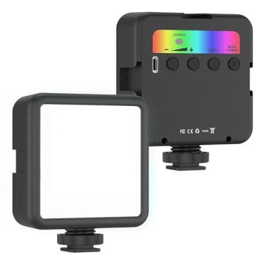 Imagem de Luz de Vídeo LED RGB, Iluminação Portátil 360°, 2000mAh, CRI 2500-7000K, 3 Sapatas Frias