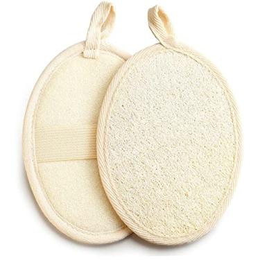 Imagem de Esponja de banho Loofah – Esfoliante corporal com alça para chuveiro, luva de banho suave para cuidados com a pele para costas, braços e pernas, acessório de banho reutilizável