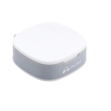 Imagem de Estojo pequeno para comprimidos, organizador de comprimidos diário de viagem, recipiente portátil para bolso de bolsa, suporte de medicamentos para vitaminas, óleos de peixe, suplementos (branco)