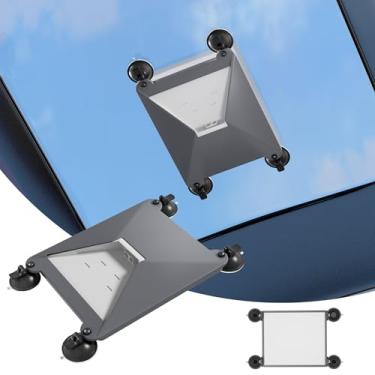 Imagem de Starlink Mini suporte de ventosa, 2 em 1 Starlink Mini capa protetora líquida, kit de montagem com sucção para teto solar, caminhão, barco, teto de carro, janela cinza