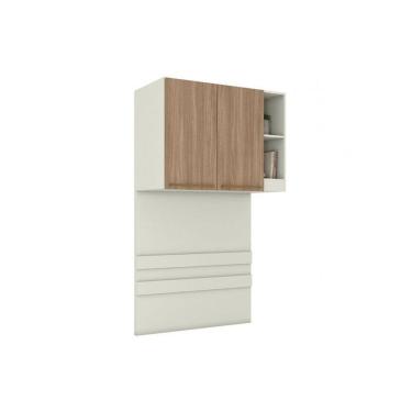 Imagem de Módulo De Quarto Solteiro Armário Ponte Aéreo Mc12 Seletto C- 2 Portas E 2 Nichos Areia-jequitibá - Henn