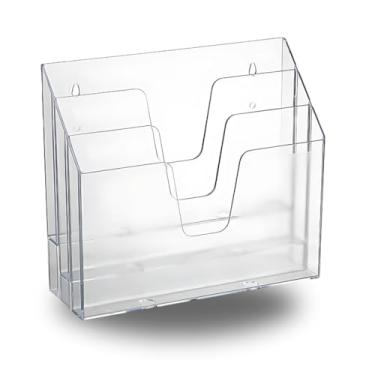 Imagem de Organizador de Papel, Organizador de Escritório para Pastas com 3 Divisões Horizontal, 33cm (L) X 11,5cm (P) X 29cm (A)(Cristal)