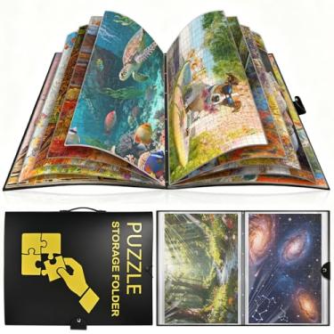Imagem de Faburo Livro de pasta de armazenamento de quebra-cabeça para 1000 peças, portfólio de fichário de quebra-cabeças com 20 bolsos, comporta 40 quebra-cabeças | Organizadores de livros e acessórios de