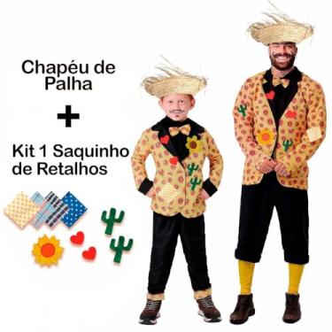 Imagem de Chapéu de Palha Desfiado Festa Junina Adulto e Infantil 37 cm