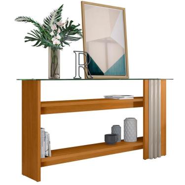 Imagem de Aparador Frizz Cinamomo Off White Com Tampo De Vidro - Madetec Cinamomo Off White