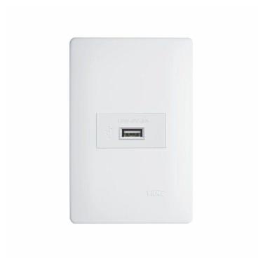 Imagem de Tomada Usb Fame Habitat 15w Com Placa 4x2 Branca