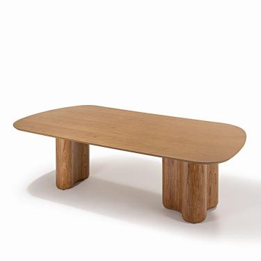 Imagem de Mesa De Jantar Retangular Golf De Madeira 180cm, 200cm, 220cm, 240cm E 260cm 180cm X 100cm Avelã