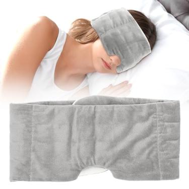 Imagem de Máscara para dormir com tanque interno destacável máscara de olho ponderada com faixa ajustável para homens mulheres viagens dormir turno trabalho (cinza 2, 1 peça)