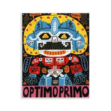 Imagem de Stupell Industries Arte icônica de placa de parede com colagem de personagens robóticos, design de Jorge R. Gutierrez, 35,5 x 28,5 cm