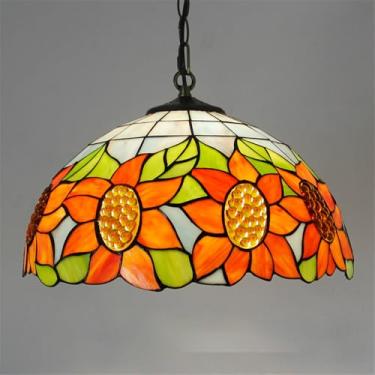Imagem de Luminária pendente contemporânea de luxo em vidro colorido com LED, estilo retrô americano, ideal para sala de estar, restaurante, quarto, hotel, casa de campo, corredor, café, bar ou escada