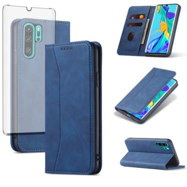 Imagem de Asuwish Capa carteira flip para celular Huawei P30 Pro com protetor de tela de vidro temperado, fecho magnético, suporte para cartão de crédito, suporte para celular, acessórios Havaí P30Pro P 30