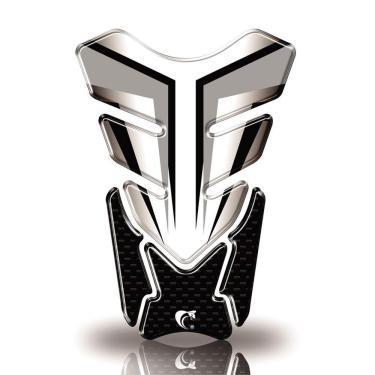 Imagem de Protetor De Tanque Adesivo Moto Cg Twister Cb Factor Fazer Gsx-S Branco Preto Prata